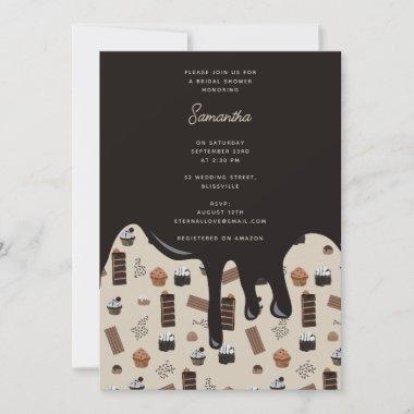 Chocolate Theme Pattern Bridal Shower Invitations