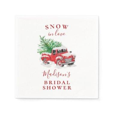 Christmas Little Red Truck Bridal Shower Napkins
