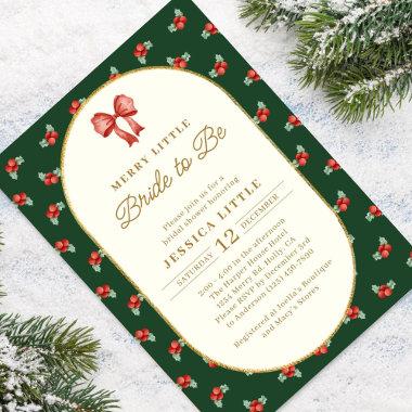 Christmas Merry Little Bride to Be Bridal Shower Invitations