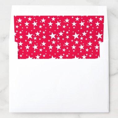 Christmas Red Template White Stars Classic Elegant Envelope Liner