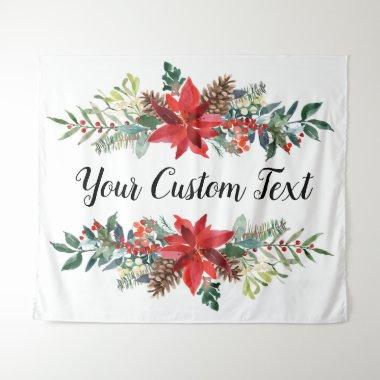 Christmas Wedding Back Drop, Holiday Photo Booth T Tapestry