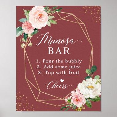 Cinnamon Rose Blush Bridal Shower Mimosa Bar Sign