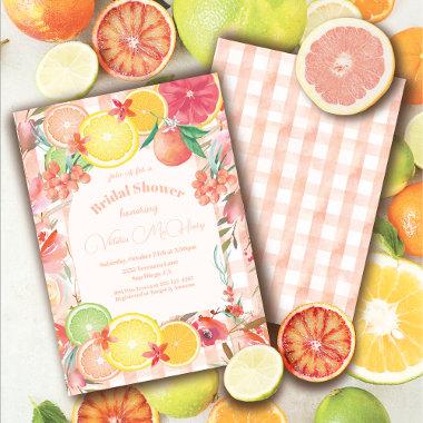 Citrus Fruit & Flowers Bridal Shower Invitations