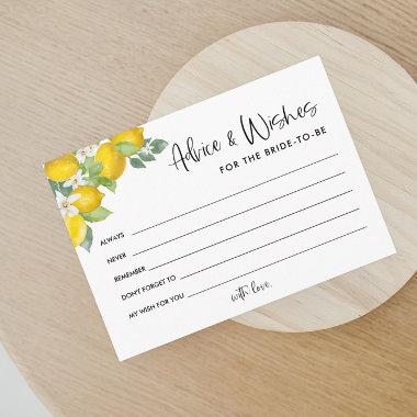 Citrus Lemon Bridal Shower Advice and Wishes Thank You Invitations