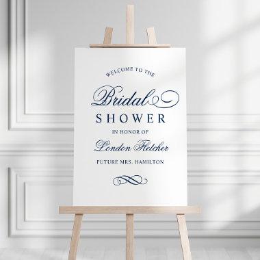 Classic Elegant Navy Blue Wedding Bridal Shower Foam Board