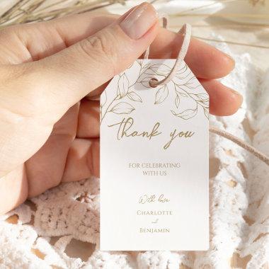 Classic Gold Greenery Wedding Thank You Gift Tags