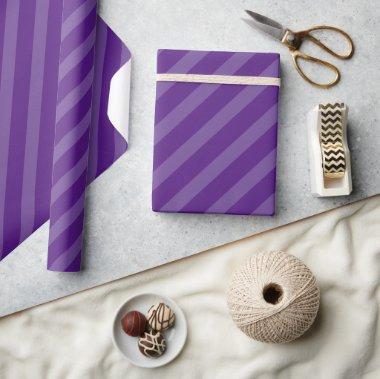 Classic Look Stripes Template Royal Purple Vintage Wrapping Paper