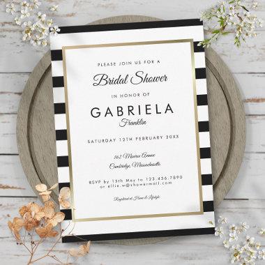 Classic Stripe Wedding Bridal Shower Invitations