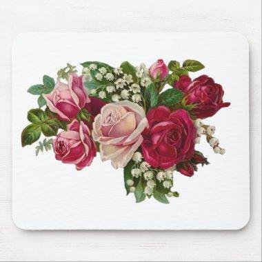 Classic Victorian Roses Lily of the Valley Romance Mouse Pad