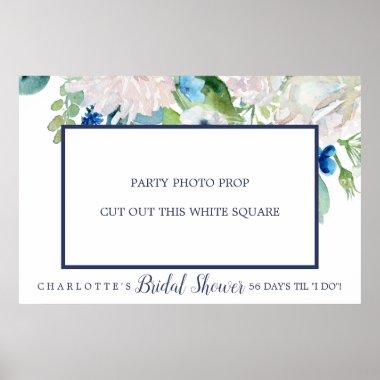 Classic White Bridal Shower Photo Prop Frame Poster