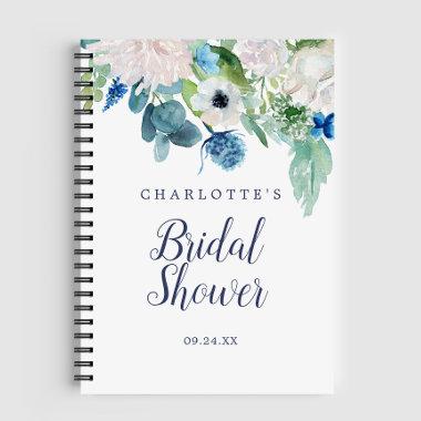 Classic White Flowers Bridal Shower Gift List Notebook