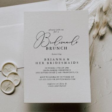 Classy Chic Minimalist Bridesmaids Brunch Shower Invitations