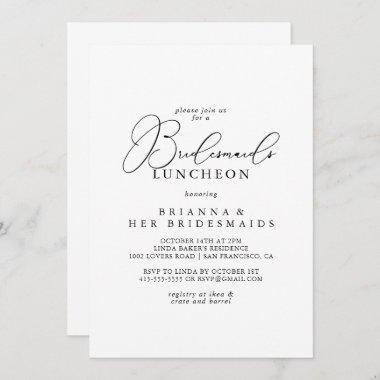 Classy Chic Minimalist Bridesmaids Luncheon Shower Invitations