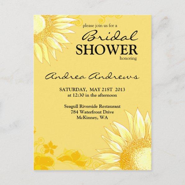 Classy & Fun Sunflower Yellow Bridal Shower Invite