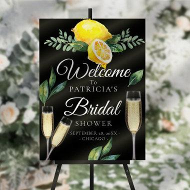 Classy Lemon Greenery Bridal Shower Welcome Sign