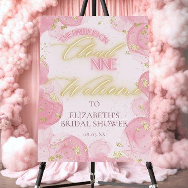 Cloud 9 Pink Gold Bridal Shower Welcome Sign