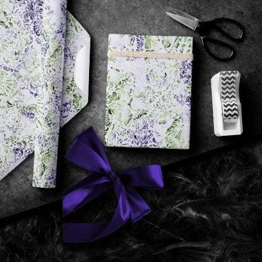 Coastal Chic | Purple and Lime Green Grunge Wrapping Paper