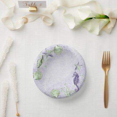 Coastal Chic | Purple and Lime Green Party Paper Bowls