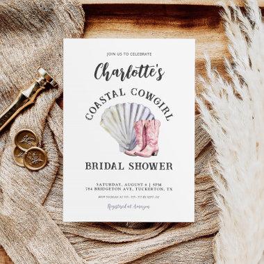 Coastal Cowgirl Elegant Bridal Shower Invitations