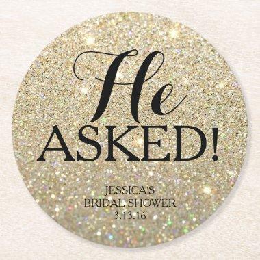 Coasters - Glitter Bridal Shower - He Asked