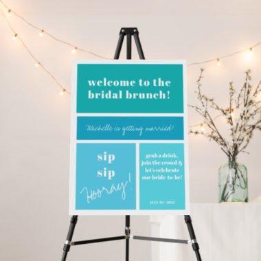 Color Block Turquoise Mint Bridal Shower Welcome Foam Board