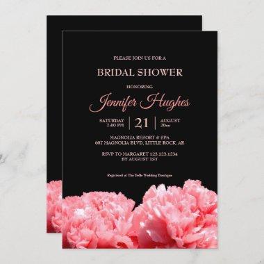 Colorful and Vibrant Black & Pink Bridal Shower Invitations