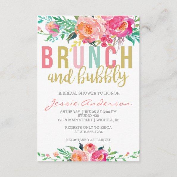 Colorful Brunch & Bubbly bridal shower Invitations