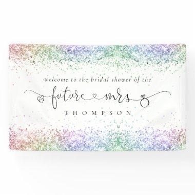 Colorful Glitter Future Mrs Welcome Bridal Shower Banner