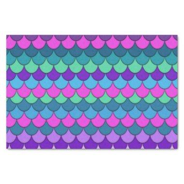 Colorful Multi-Colored Mermaid Birthday Party Tissue Paper