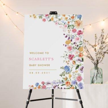 Colorful Spring Wildflower Baby Shower Welcome Foam Board