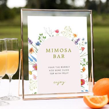 Colorful Wildflower Bridal Shower Mimosa Bar Sign