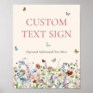 Colorful Wildflower & Butterflies Poster