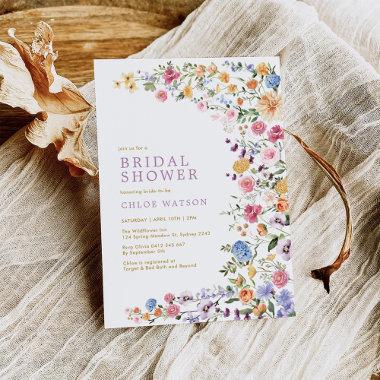 Colorful Wildflower Garden Bridal Shower Invitations