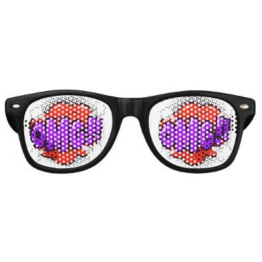 Comic Pop Art Red Purple OMG Novelty Funny Joke Retro Sunglasses