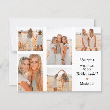 Contemporary Photo Grid Will You Be My Bridesmaid?
