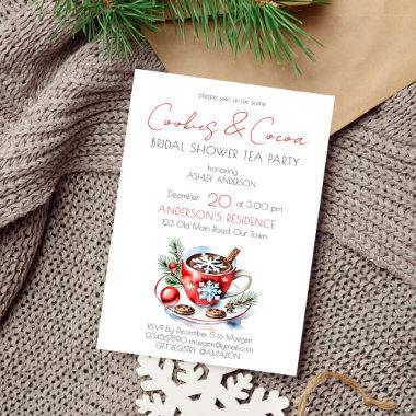 Cookies and cocoa winter bridal shower tea party Invitations