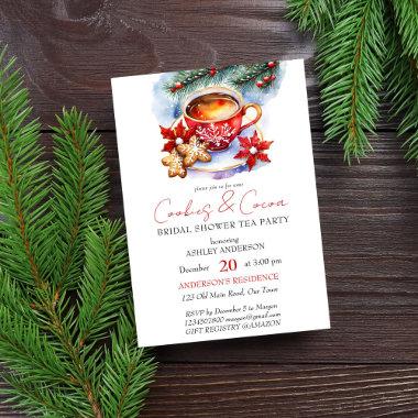 Cookies and cocoa winter bridal shower tea party Invitations