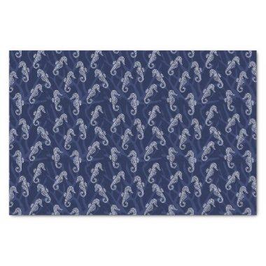 Coral Reef Seahorse - Navy Blue Tissue Paper