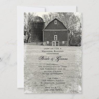 Country Barn Farm Wedding Shower Invitations