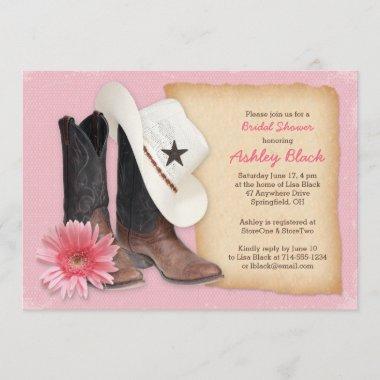 Country Bridal Shower Invitations | Cowboy Cowgirl