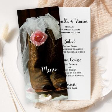 Country Rose and Cowboy Boots Western Wedding Menu