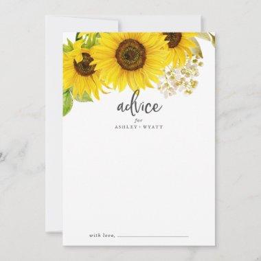 Country Sunflower Wedding Advice Card