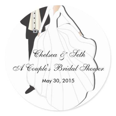 Couple's Bridal Shower Classic Round Sticker