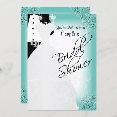 Couple's Bridal Shower in an Elegant Teal Invitations
