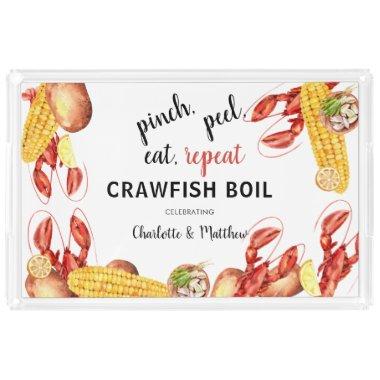 Couples Engagement Crawfish Boil Summer Party Acrylic Tray