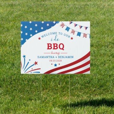 Couples Summer BBQ USA Bridal Shower Sign
