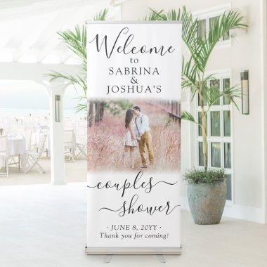 Couples Wedding Shower Elegant Photo Welcome Retractable Banner