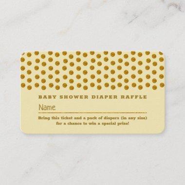 Cream and Gold Polka Dot , Diaper Raffle Ticket Enclosure Invitations
