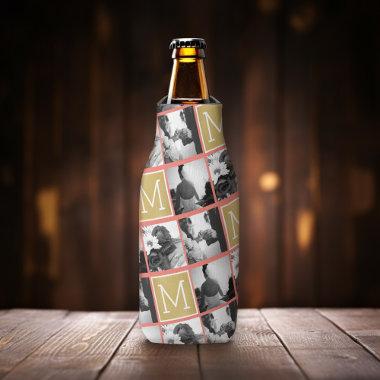 Create Your Own Wedding Photo Collage Monogram Bottle Cooler