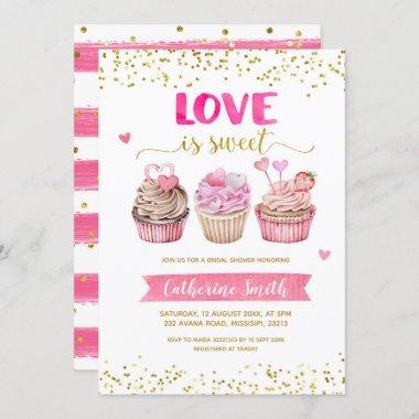 Cupcake Love is Sweet Bridal Shower Invitations
